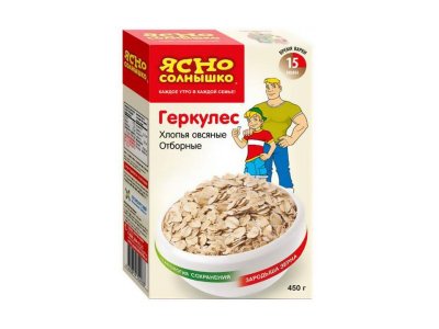 Хлопья овсяные Ясно Солнышко Геркулес 450 г 1-00264075_1