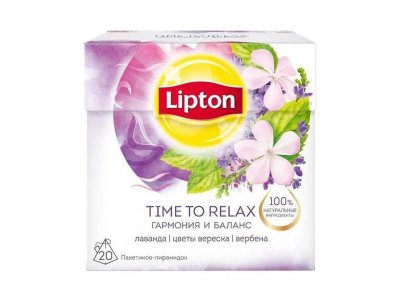 Чайный травяной напиток Lipton Time to relax 20 пакетиков-пирамидок 1-00264197_1