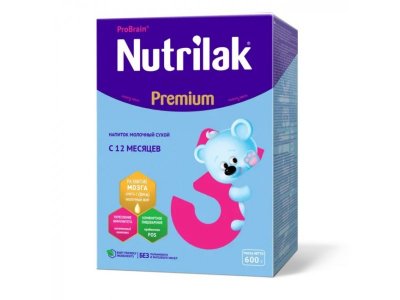 Смесь Nutrilak Premium 3 молочная, 600 г 1-00205724_1