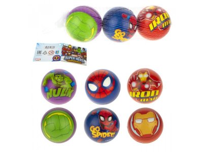 Набор мячей из полиуретана 1Toy, Мстители 7,5 см 3 шт. в сетке 1-00265530_1