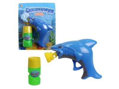 Пистолет для пускания мыльных пузырей 1Toy Океанариум, в виде акулы 55 мл 1-00265571_1