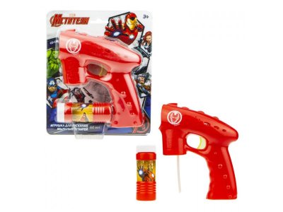 Пистолет для пускания мыльных пузырей 1Toy Железный человек, световые эффекты, 60 мл 100265591