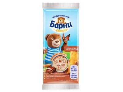 Пирожное Медвежонок Барни с шоколадом, 30 г 1-00267701_1