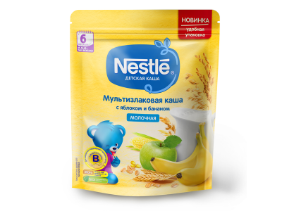 Каша Nestle, молочная мультизлаковая с яблоком и бананом, 220 г 1-00190130_1