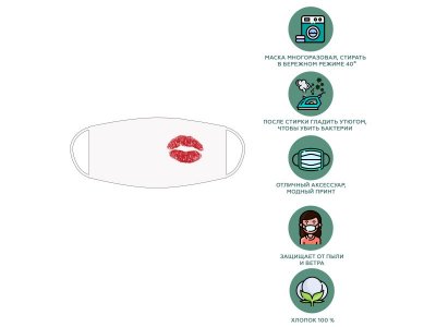 Маска тканевая Homsu Поцелуй многоразовая 1-00270045_3