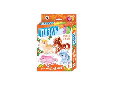 Пазлы 3D Русский стиль Кто живет на ферме? 1-00270116_2