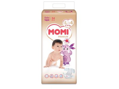 Подгузники Momi Premium L 9-14 кг, 54 шт. 1-00271546_1