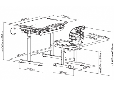 Комплект мебели FunDesk, Парта и стул трансформеры Piccolino II 1-00271120_3