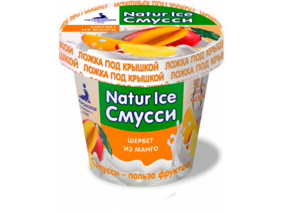 Взбитый десерт Natur Ice Смусси шербет из манго, замороженный, 80 г 1-00272788_1