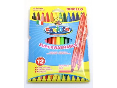 Фломастеры Carioca birello двусторонние 12 цветов, картонный блистер 1-00273553_1