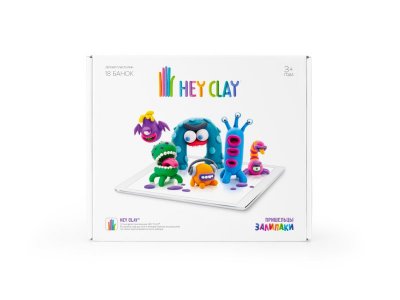 Легкий пластилин Hey Clay Залипаки Пришельцы, 18 банок 1-00274896_12