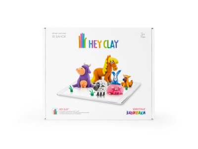 Легкий пластилин Hey Clay Залипаки Животные, 18 банок 1-00274897_4