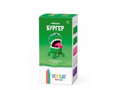 Легкий пластилин Hey Clay Залипаки Бургер, 5 банок 1-00274902_2
