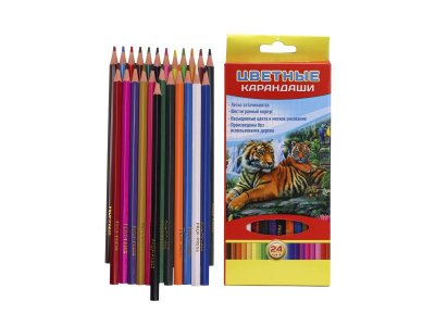 Карандаши цветные Проф-Пресс Мультяшные герои, 24 цвета 1-00275392_1