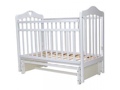 Кроватка Топотушки Оливия-5 с сердечком, универсальный маятник, без ящика 1-00275548_1