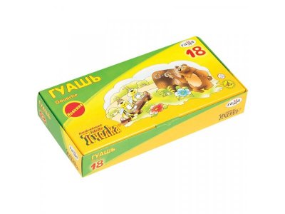 Гуашь Гамма Пчёлка 18 цветов 360 мл 1-00273890_1