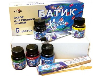 Краски акрил по ткани Гамма Батик 5 цветов Хобби (по шёлку) 1-00273899_1