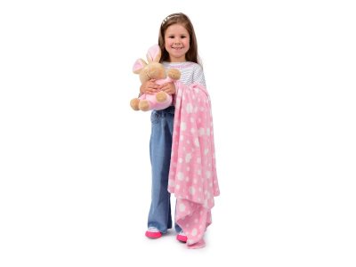 Набор подарочный Happy Toy Игрушка Зайчик 34 см + флисовое одеяло (90*75 см) 1-00256650_5