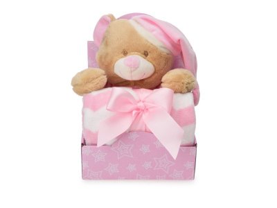 Набор подарочный Happy Toy Игрушка Медвежонок 34 см + флисовое одеяло (90*75 см) 1-00256652_1