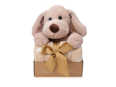 Набор подарочный Happy Toy игрушка Собачка 34 см + флисовое одеяло (90*75 см) 1-00256655_1