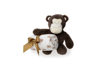 Набор подарочный Happy Toy Игрушка Обезьянка 34 см + флисовое одеяло (90*75 см) 1-00256656_2