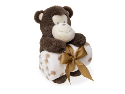 Набор подарочный Happy Toy Игрушка Обезьянка 34 см + флисовое одеяло (90*75 см) 1-00256656_3