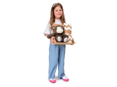 Набор подарочный Happy Toy Игрушка Обезьянка 35 см + флисовое одеяло (90*75 см) 1-00256659_3