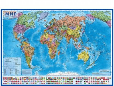 Карта мира Globen Политическая настенная 1:28М 118*80 см, ламинация, в тубусе 1-00274214_1