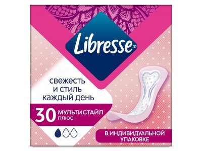 Прокладки ежедневные Libresse Dailyfresh Plus Multistyle, 30 шт 1-00279826_1