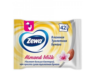 Бумага туалетная Zewa Миндальное молочко, влажная, 42 шт 1-00279867_1