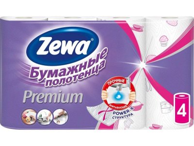 Полотенца бумажные Zewa Premium Декор, 4 рулона 1-00279870_1