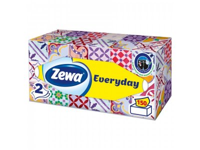 Салфетки Бумажные Косметические Zewa Everyday, 2 слоя, 150 шт 1-00279878_2