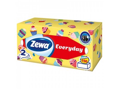 Салфетки Бумажные Косметические Zewa Everyday, 2 слоя, 150 шт 1-00279878_5