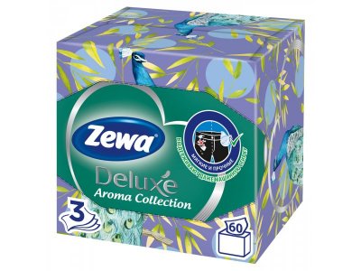 Салфетки Бумажные Косметические Zewa Deluxe ароматизированные Арома Коллекция, 3 слоя, 60 шт 1-00279879_2