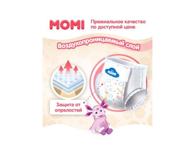Подгузники Momi Premium M 6-11 кг, 62 шт. 1-00271545_3