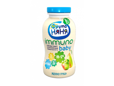 Продукт кисломолочный ФрутоНяня Immuno Baby с яблоком и грушей 2,7% 100 г 1-00280868_1