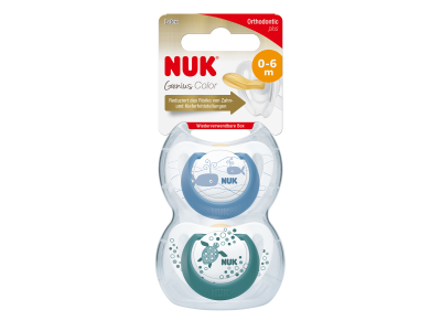 Пустышка Nuk Genius Color для мальчиков латекс, р. 1, 2 шт. 1-00281307_3