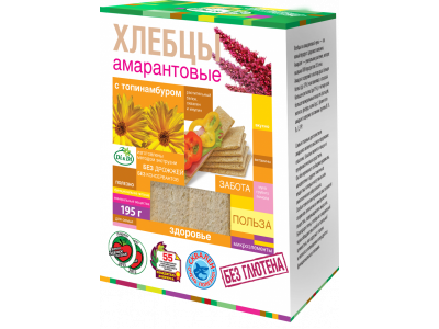 Хлебцы Di&Di амарантовые безглютеновые кукурузно-рисовые с топинамбуром 195 г 1-00283599_1