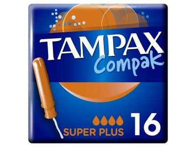 Тампоны гигиенические Tampax Compak с аппликатором Super Plus Duo, 16 шт ПрепакКороб 1-00283307_1