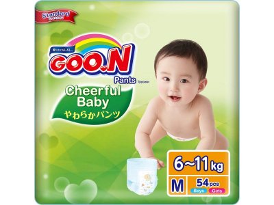 Подгузники-трусики Goon Cheerful Baby M 6-11 кг, 54 шт. 1-00254276_1