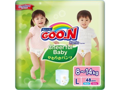 Подгузники-трусики Goon Cheerful Baby L 8-14 кг, 48 шт. 1-00254277_1