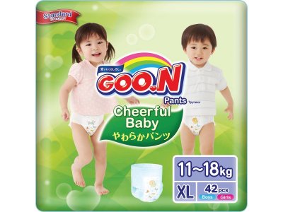 Подгузники-трусики Goon Cheerful Baby XL 11-18 кг, 42 шт. 1-00254278