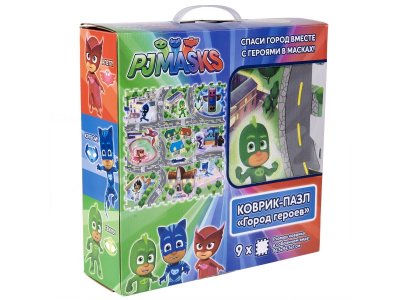Коврик-пазл PJ Masks Город Героев 9 сегментов в короб. 1-00285451_4