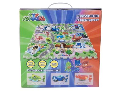Коврик-пазл PJ Masks Город Героев 9 сегментов в короб. 1-00285451_5
