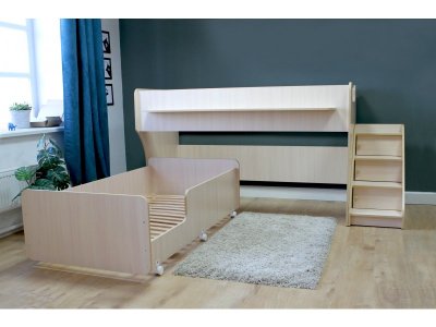 Кровать двухъярусная Капризун 7 с лестницей и ящиками 1-00285648_3