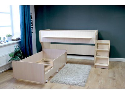 Кровать двухъярусная Капризун 7 с лестницей и ящиками 1-00285648_4