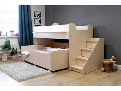 Кровать двухъярусная Капризун 7 с лестницей и ящиками 1-00285648_5