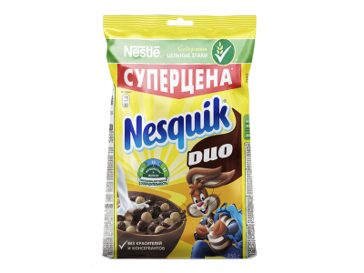 Шарики Nestle Nesquik Duo шоколадные, пакет 250 г 1-00091917_1