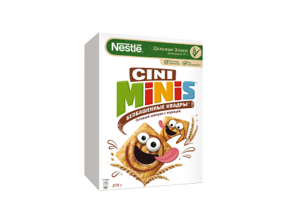 Готовый завтрак Cini Minis Бесбашенные квадры, с корицей 375 г, коробка 1-00287008_1