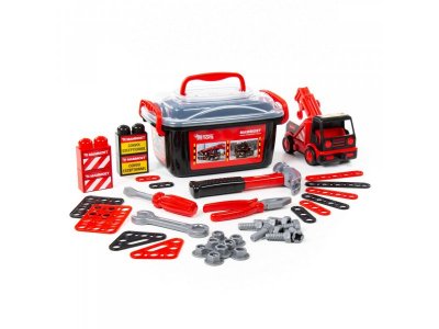 Набор игровой Полесье Mammoet 214-01, автомобиль-эвакуатор + конструктор, 36 элем. (в контейнере) 1-00286899_3